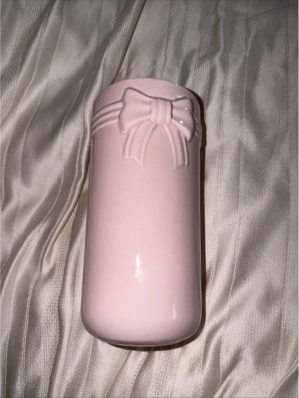 Paris Hilton Pink bow accent  Ceramic Flower Vase Y2K Glam
